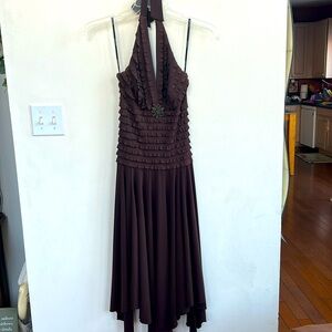 Frank Lyman brown halter dress